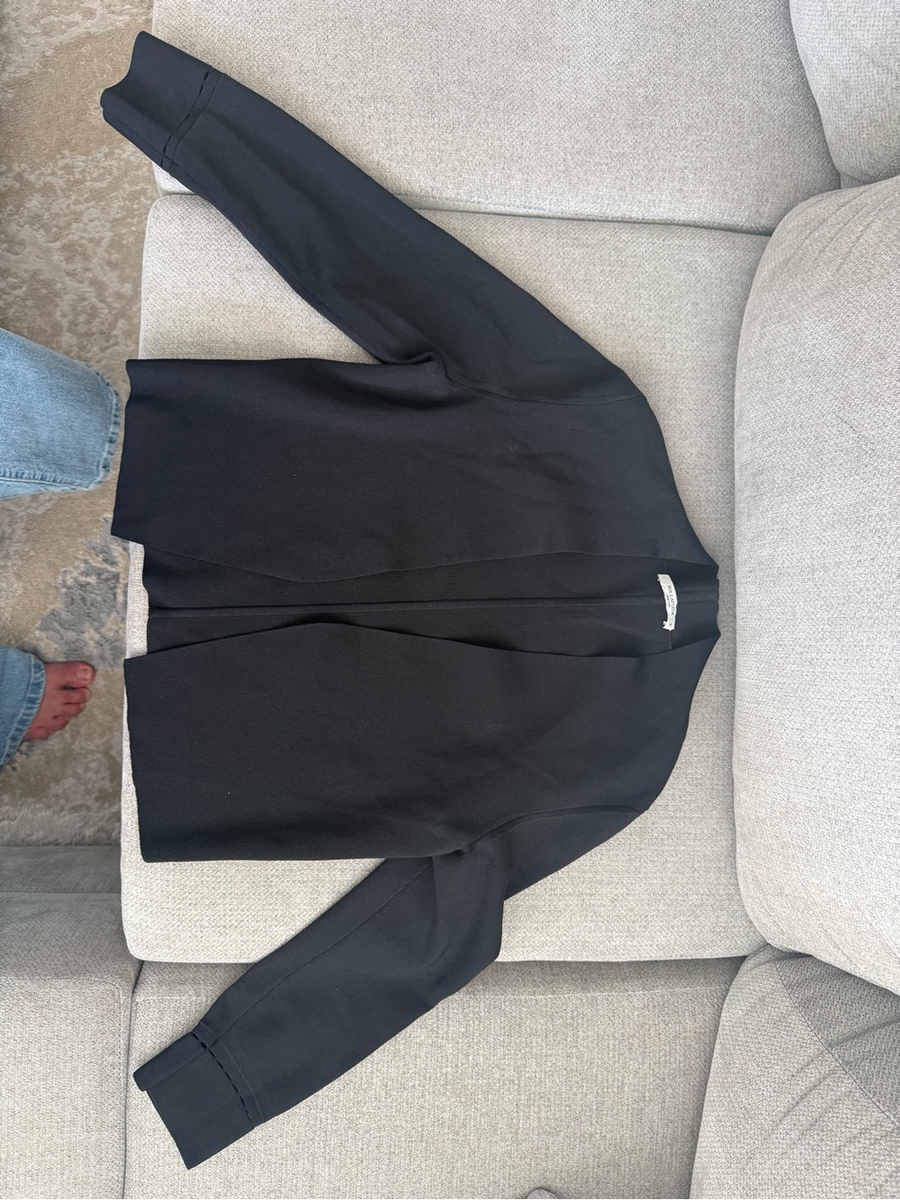 MM. LaFleur Black Open-Front Lightweight Shirt Jacket